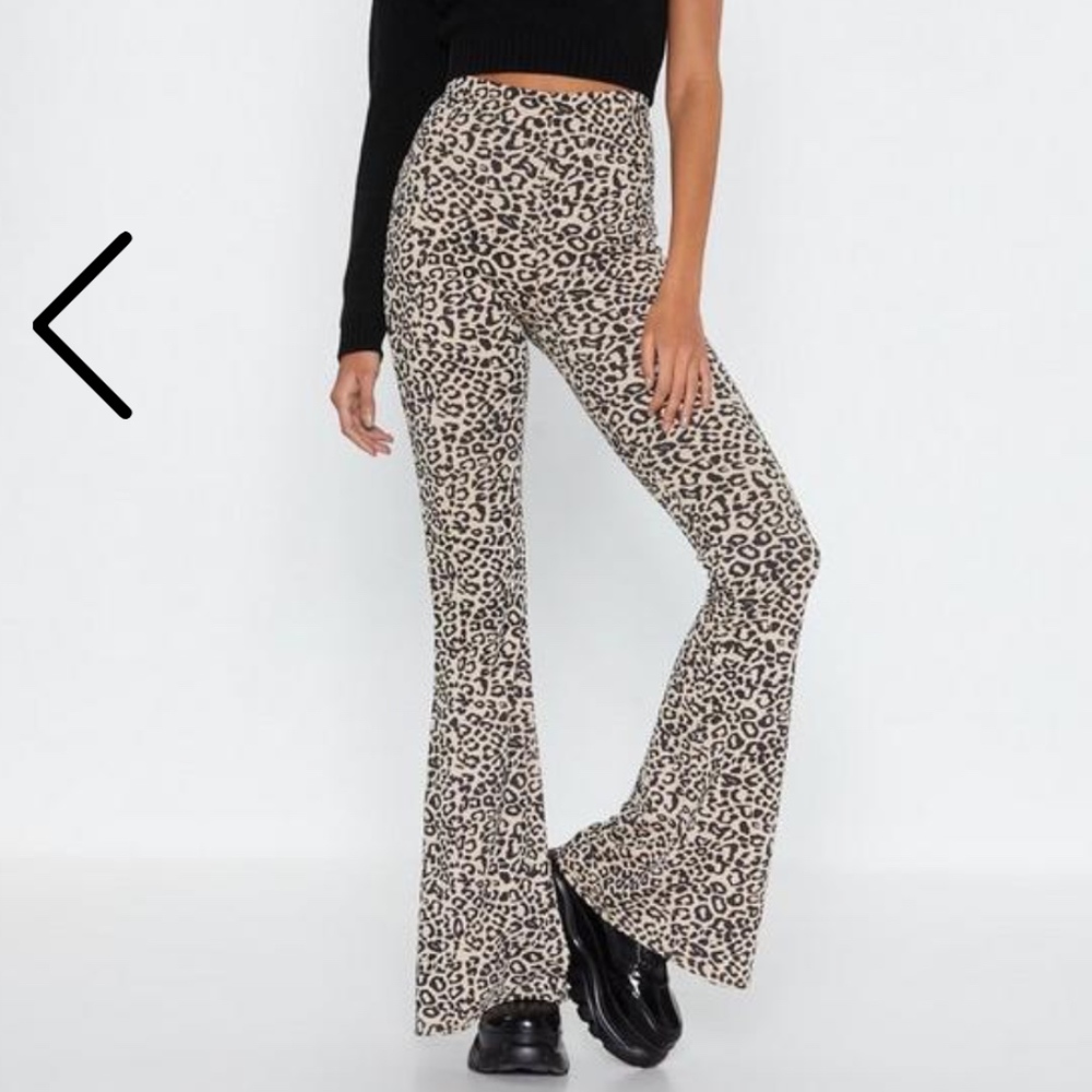 NWT Leopard Print Flare Pants